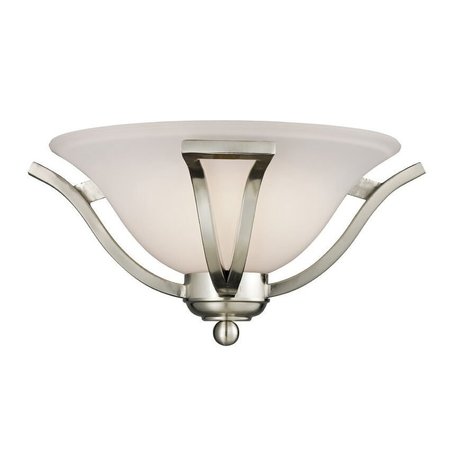 Z-LITE Lagoon 1 Light Wall Sconce, Brushed Nickel & Matte Opal 704-1S-BN